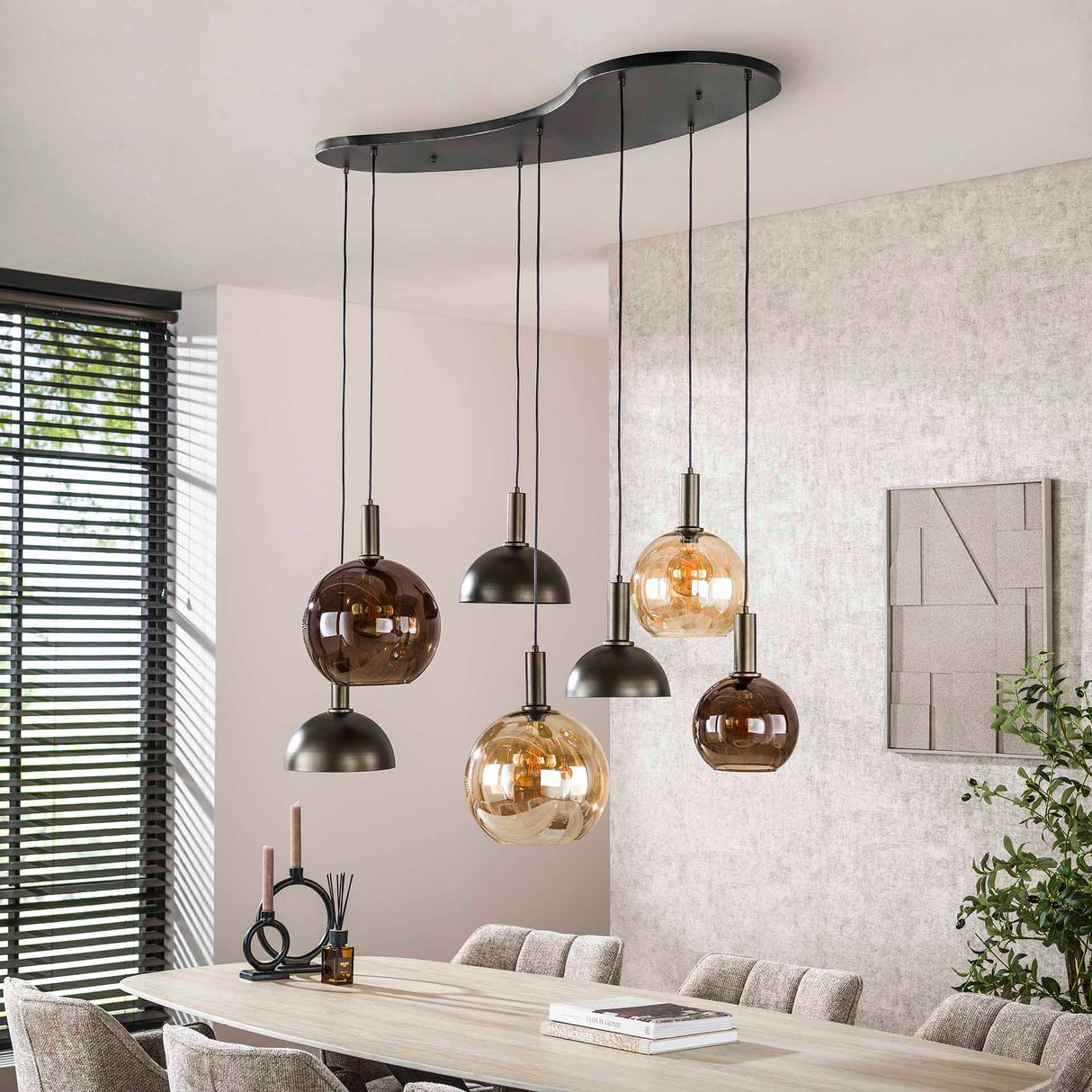 Suspension Cluster Sienna 7 lumières – Marron 