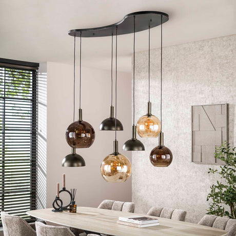 Suspension Cluster Sienna 7 lumières – Marron 