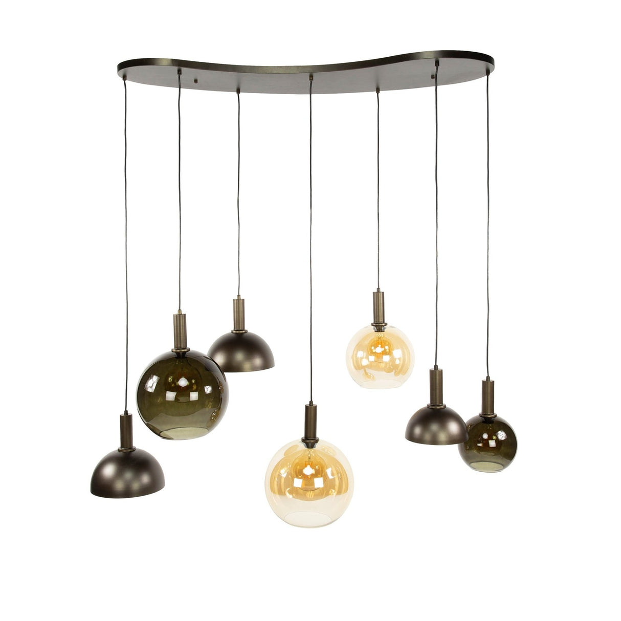 Suspension Cluster Sienna 7 lumières – Marron 