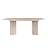 Sorell uitschuifbare eettafel travertin 160 cm Gemelamineerd houtcomposiet