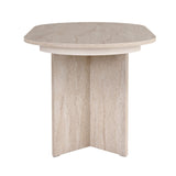 Sorell uitschuifbare eettafel travertin 160 cm Gemelamineerd houtcomposiet