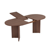 Sorell uitschuifbare eettafel walnoot 160 cm Melamine gecoat houtcomposiet