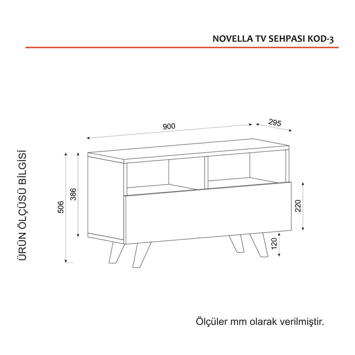 Meubles de télévision Novella White Walnut Melamine 90x50.6x29,5 cm