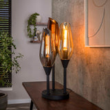 Lampe de table à 3 lumières noire Nora 