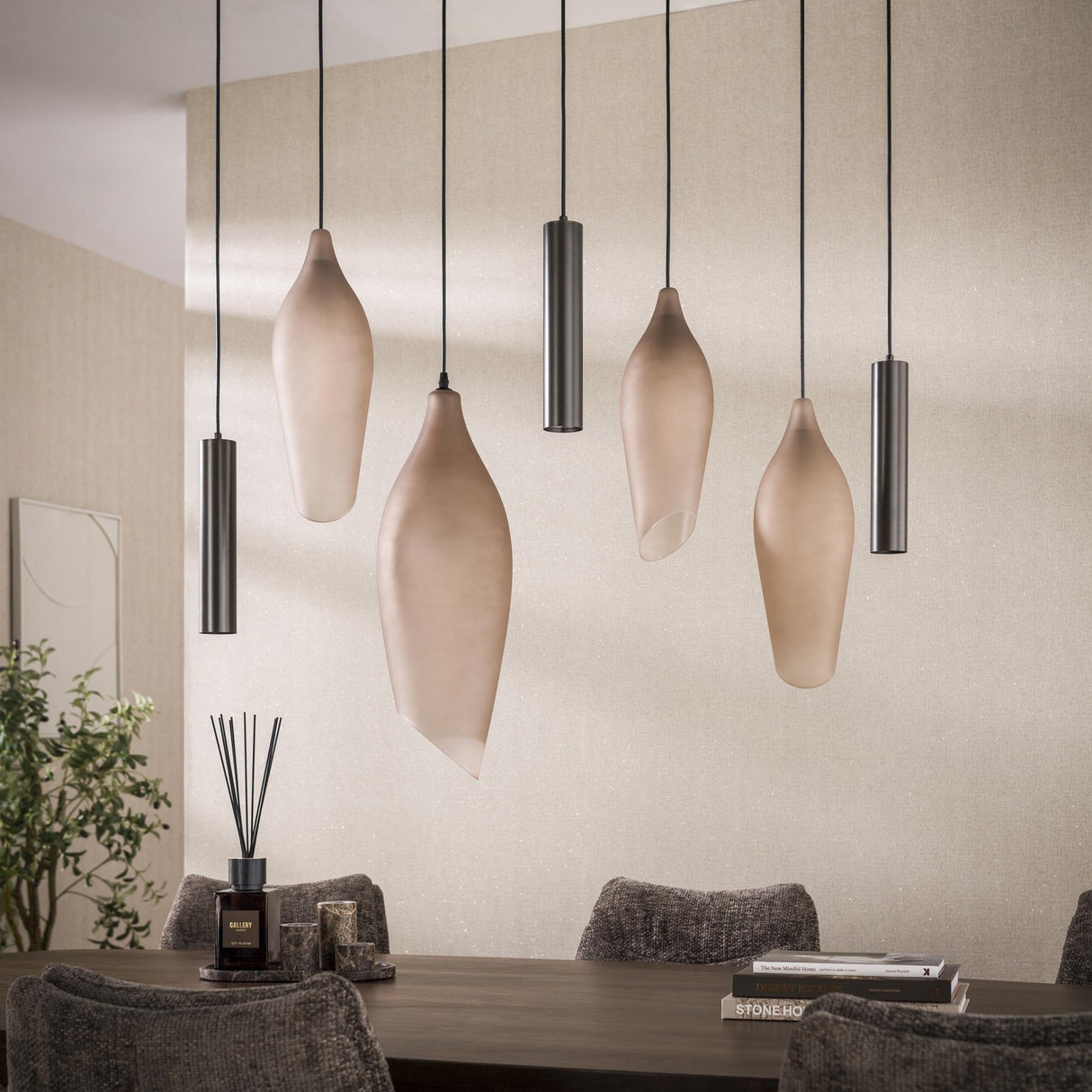 Lampe suspendue Cocoon style cocon marron dépoli