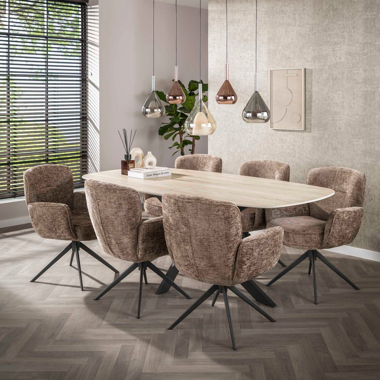 Lustre suspendu à 5 lumières Noxen noir 123 cm 