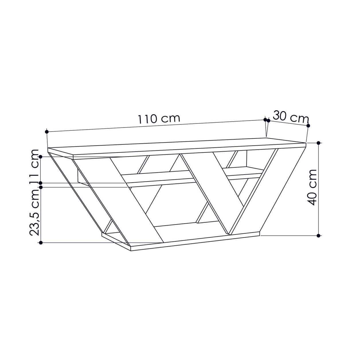 Meubles de télévision Pipralla Oak Mélamine 110x40x30 cm