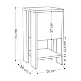 Table de chevet ema mélamine blanche 30x55x30 cm