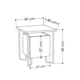 Table de chevet acres mélamine brun foncé 40x45x40 cm