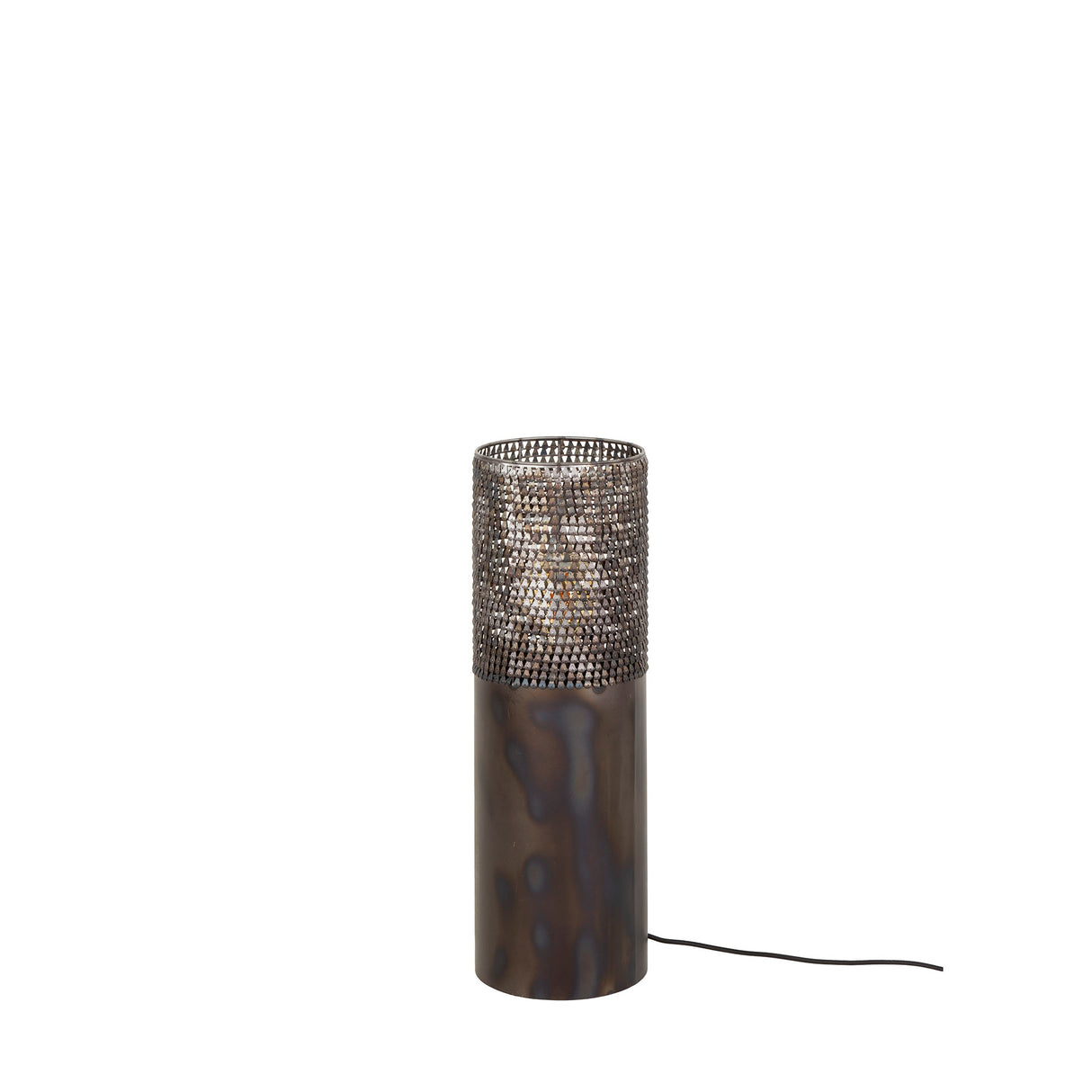 Lampe de sol cylindre Brick 60 cm noir brun 