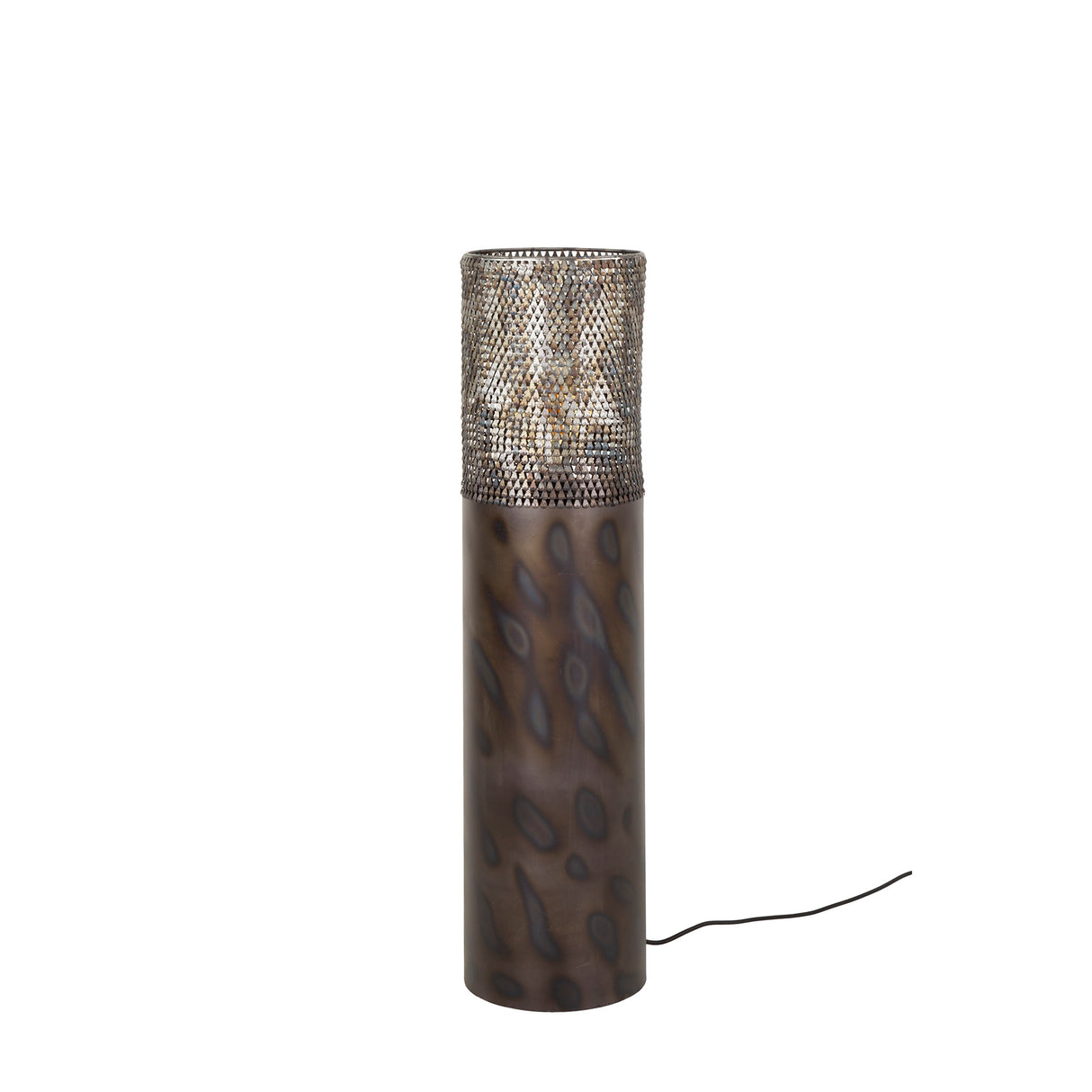 Lampe de sol cylindre Brick 90 cm noir brun 