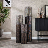 Lampe de sol cylindre Brick 90 cm noir brun 