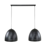 Lampe suspendue Kylian 2 lumières métal noir