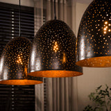 Suspension industrielle Kylian 3 lumières Métal Noir 