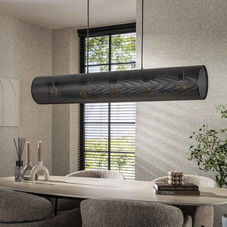 Suspension Knox 5 lumières maille noire 