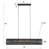 Suspension Knox 5 lumières maille noire 