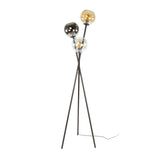 Lampadaire Nova 3 lumières Noir avec Globes 