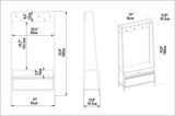 Meuble de rangement Porte-manteau Noyer Mélamine Devon - Avec Compartiments et Tiroir 