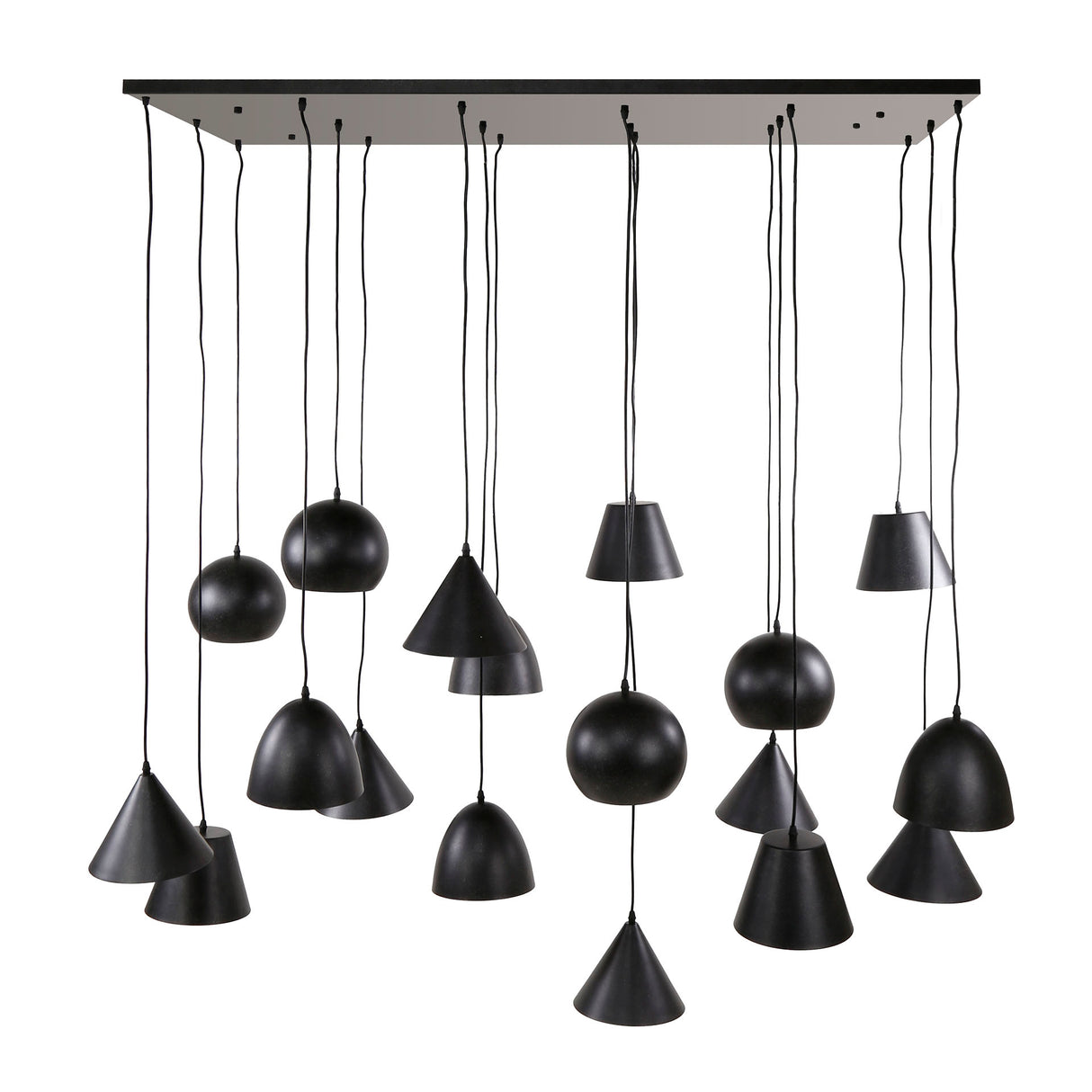 Lampe suspendue Kane 18 lumières métal noir