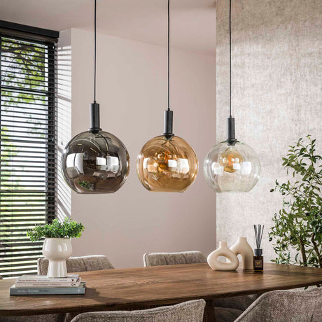 Suspension Nero Trio 3 lumières Métal Noir 115 cm 