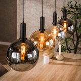 Suspension Valeo 4 lumières Métal Noir 135 cm 