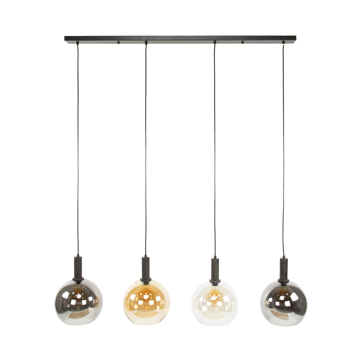 Suspension Valeo 4 lumières Métal Noir 135 cm 