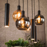 Suspension Orion 7 lumières – Métal Noir – 110 cm 
