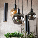 Suspension Orion 7 lumières – Métal Noir – 110 cm 