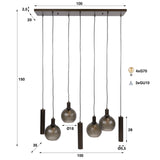 Suspension Orion 7 lumières – Métal Noir – 110 cm 