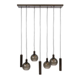 Suspension Orion 7 lumières – Métal Noir – 110 cm 