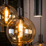 Lustre Orbis Tricolore 5+4 lumières en métal noir 