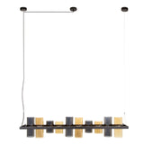Lampe suspendue Khai 10 lumières cylindre verre mixte 