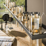 Suspension Khai 14 lumières cylindre verre mélangé 