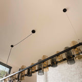 Suspension Khai 14 lumières cylindre verre mélangé 