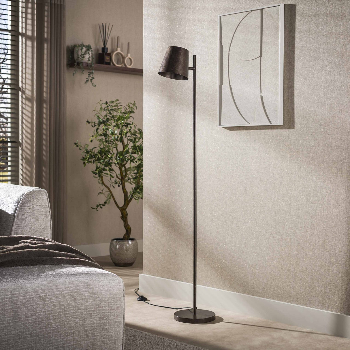 Sienna Lampadaire Industriel Gris
