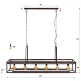 Eloisa Suspension 6 lumières métal noir