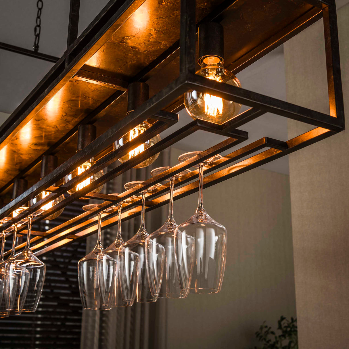 Eloisa Suspension 6 lumières métal noir