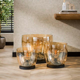 Vloerlampen - Vloerlamp Dain UP L Amberkleurig glas - Dimehouse