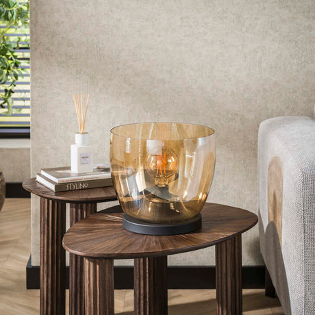 Vloerlampen - Vloerlamp Dain UP L Amberkleurig glas - Dimehouse