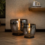 Lampadaire Dain UP XXL en verre chromé 