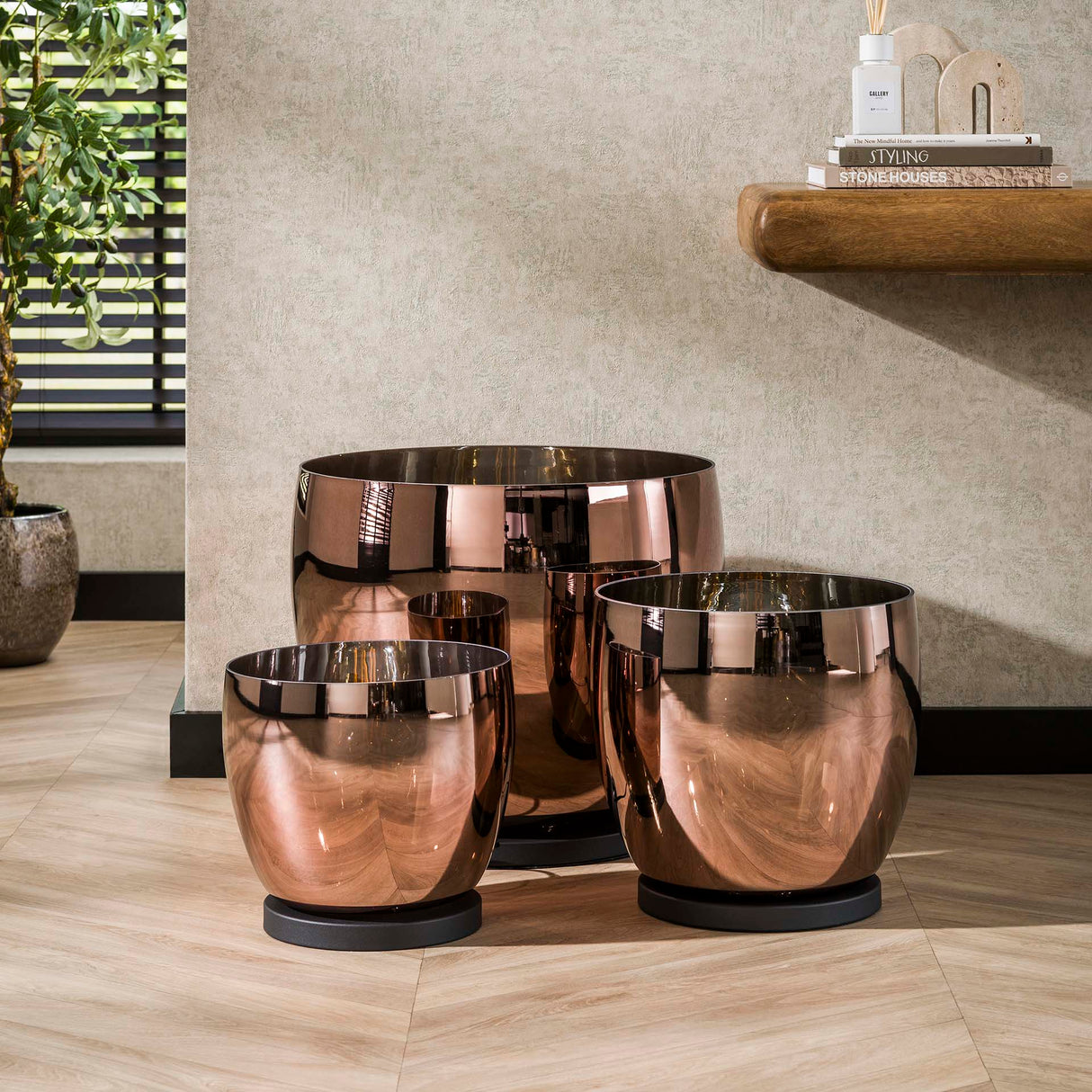 Lampadaire Dain UP XXL Verre couleur cuivre 