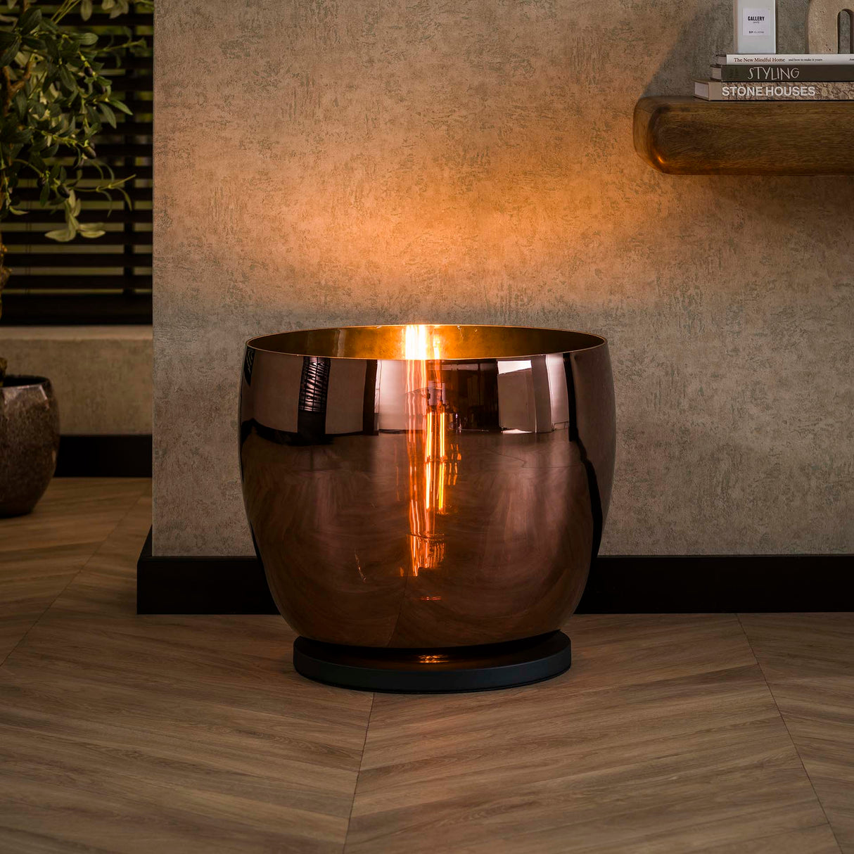 Lampadaire Dain UP XXL Verre couleur cuivre 