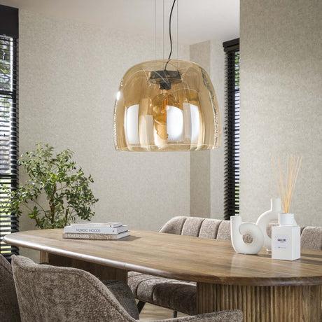 Suspension Dain 1 lumière XL en verre ambré 