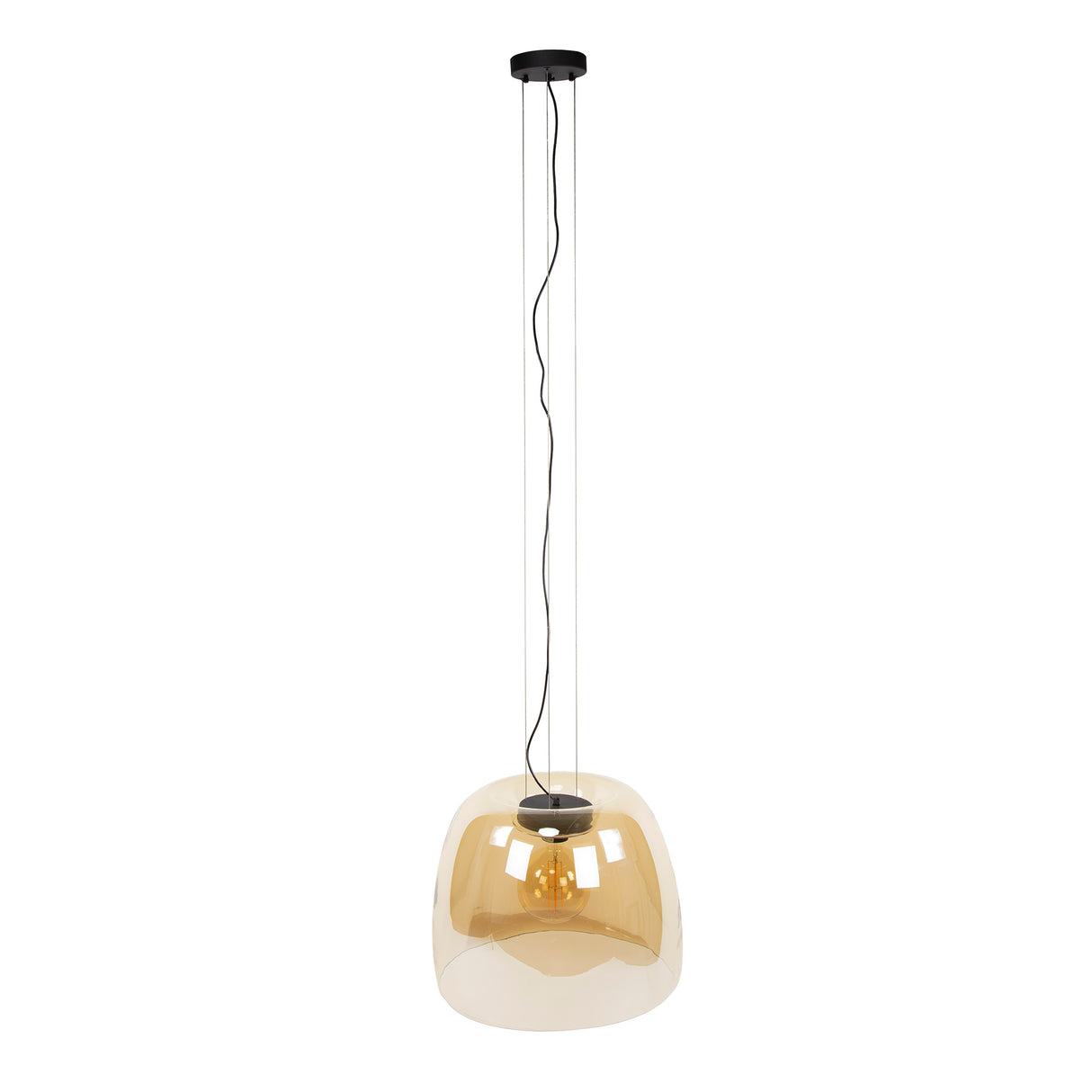 Suspension Dain 1 lumière XL en verre ambré 