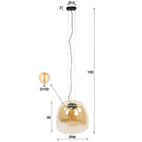 Suspension Dain 1 lumière XL en verre ambré 