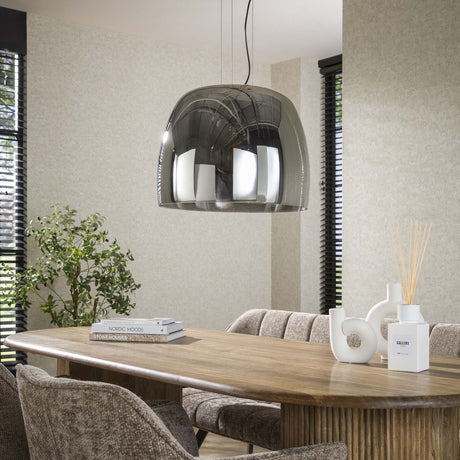 Suspension Dain 1-lumière XL en verre chromé 