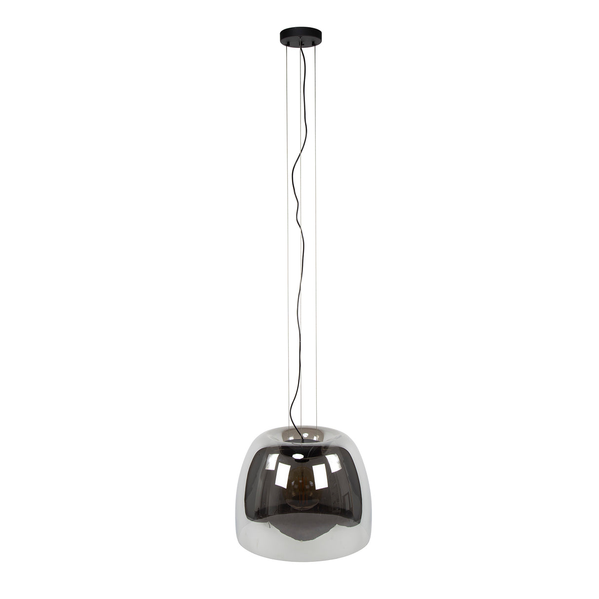 Suspension Dain 1-lumière XL en verre chromé 