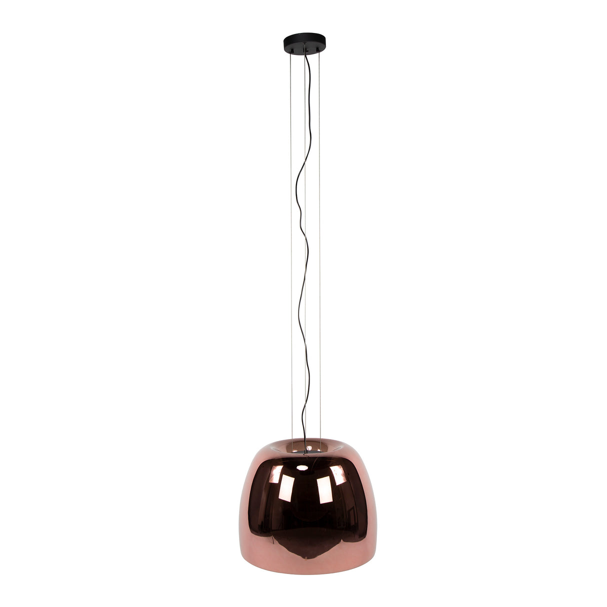 Suspension Dain 1-lumière XL en verre couleur cuivre 