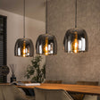 Lampes suspendues - Lampe suspendue Dain 3 - verre clair couleur chrome - Dimehouse