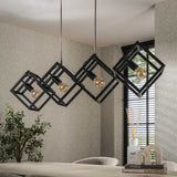 Suspension Drew 4 lumières cube noir 